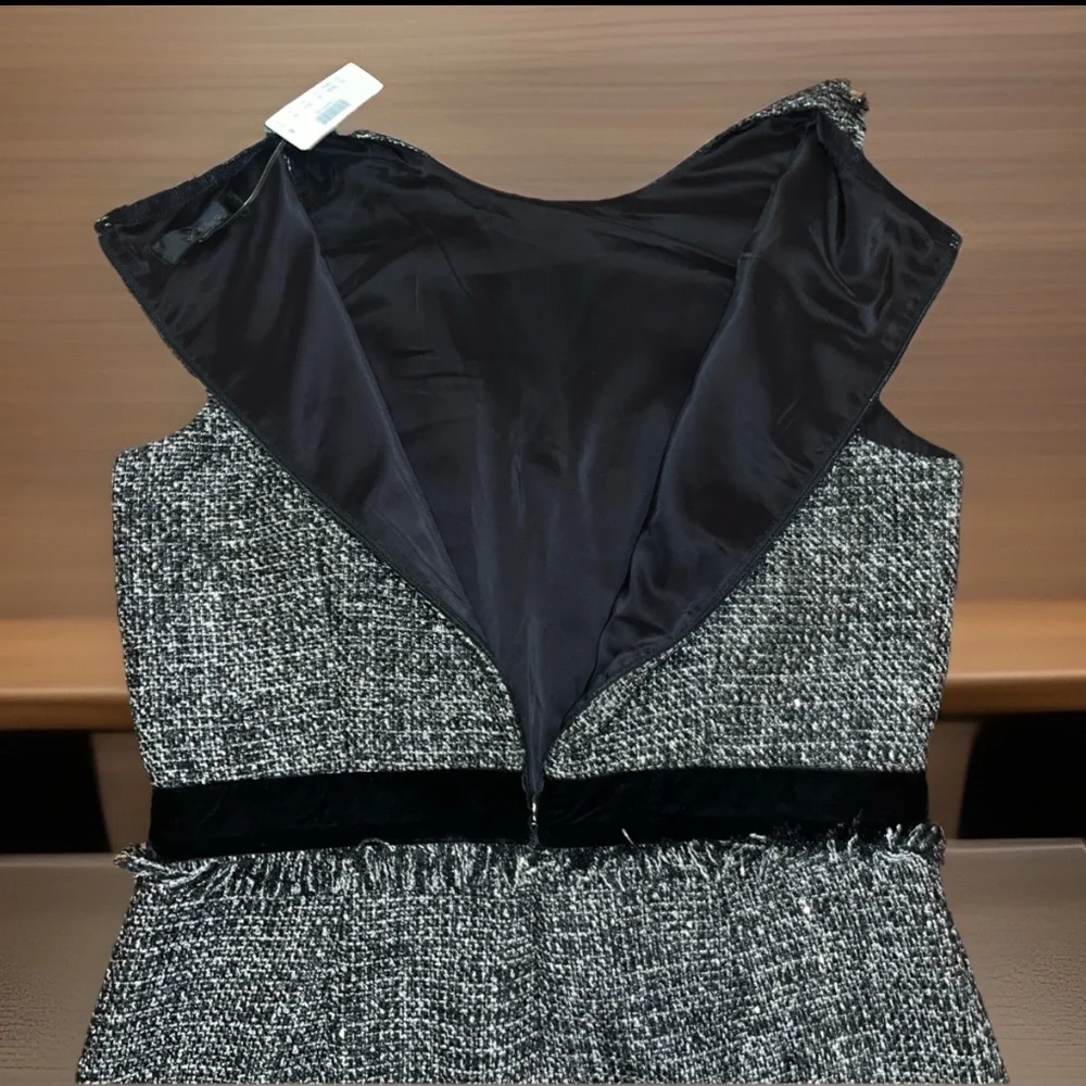 Elegant J.Crew Black & Gray Sheath Sparkling Constellation Tweed Dress dress NWT